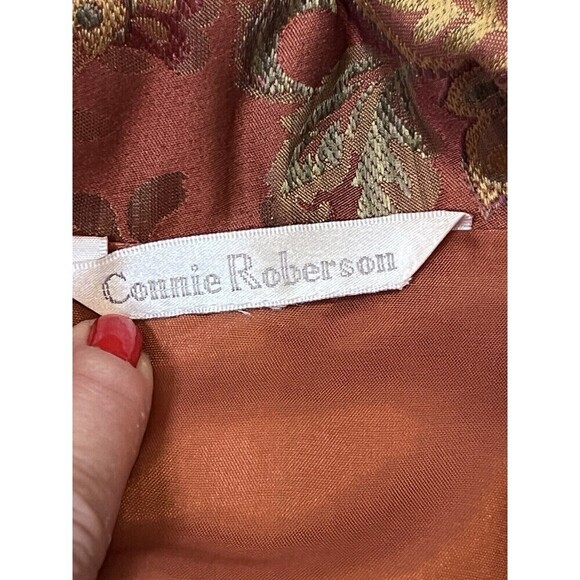 Connie Roberson Silk Floral Brocade‎ Blazer Jacket Women Lined Button USA Made - Picture 8 of 10